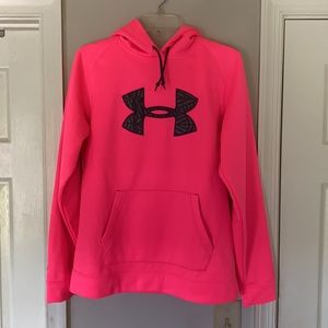 UA bright pink semi fitted cold gear hoody